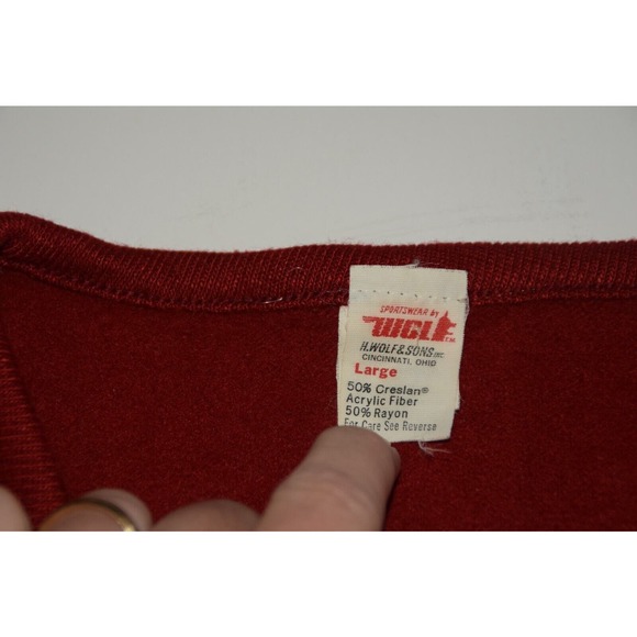 VTG Alabama Crismson Tide Pullover Sweater Acrylic Red H. Wolf & Son Size L - Picture 3 of 6